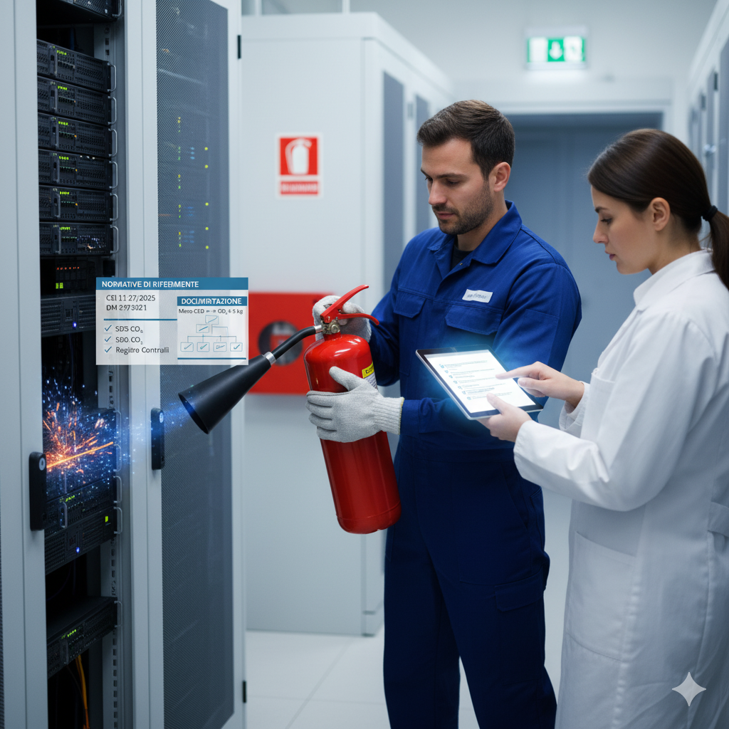 Estintore CO₂ per sale CED